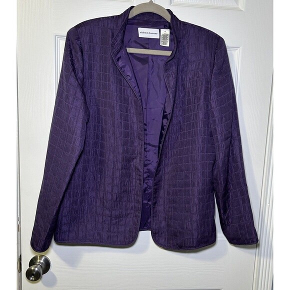 Alfred Dunner Women’s Long Sleeve Textured Pull On Jacket Dark Purple Size 10 - Picture 1 of 6